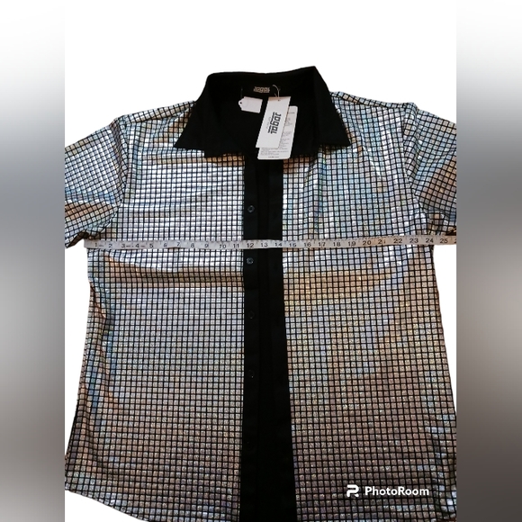 NWT Jogal Mens metallic style luxury shirt. XL. - Picture 4 of 7